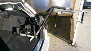 Compact wheelchair hoist in Mercedes c-class